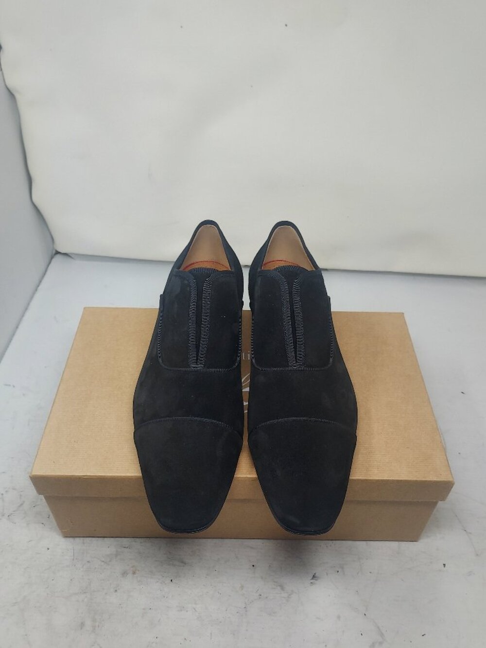 Christian Louboutin MENS Black Alpha Male Suede Oxford Shoe